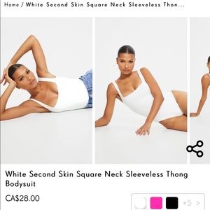 Pretty little thing bodysuit white square neck